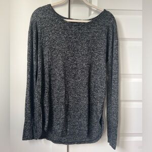 Athleta Black Space-Dye Long Sleeve Lounge Tee Small